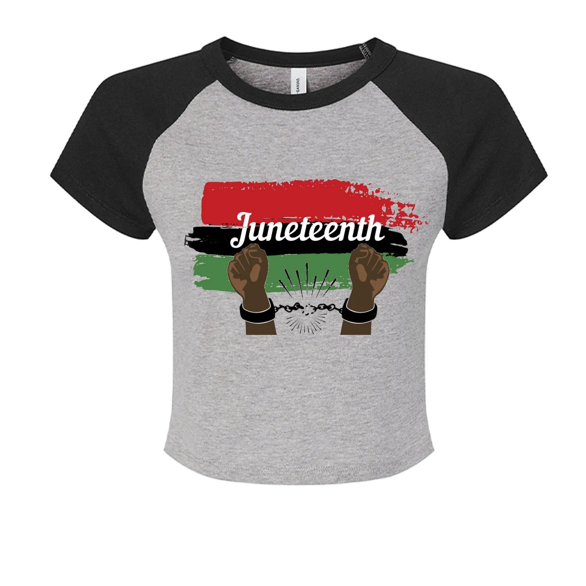 Canvas 1201 Ladies' Micro Ribbed Raglan Baby Tee Juneteenth Day by Inland Leather Co