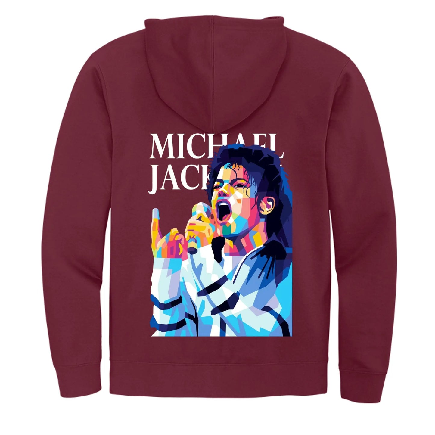 DT6102 Mens Fleece Full-Zip Hoodie Michael Jackson Printed by Inland Leather Co