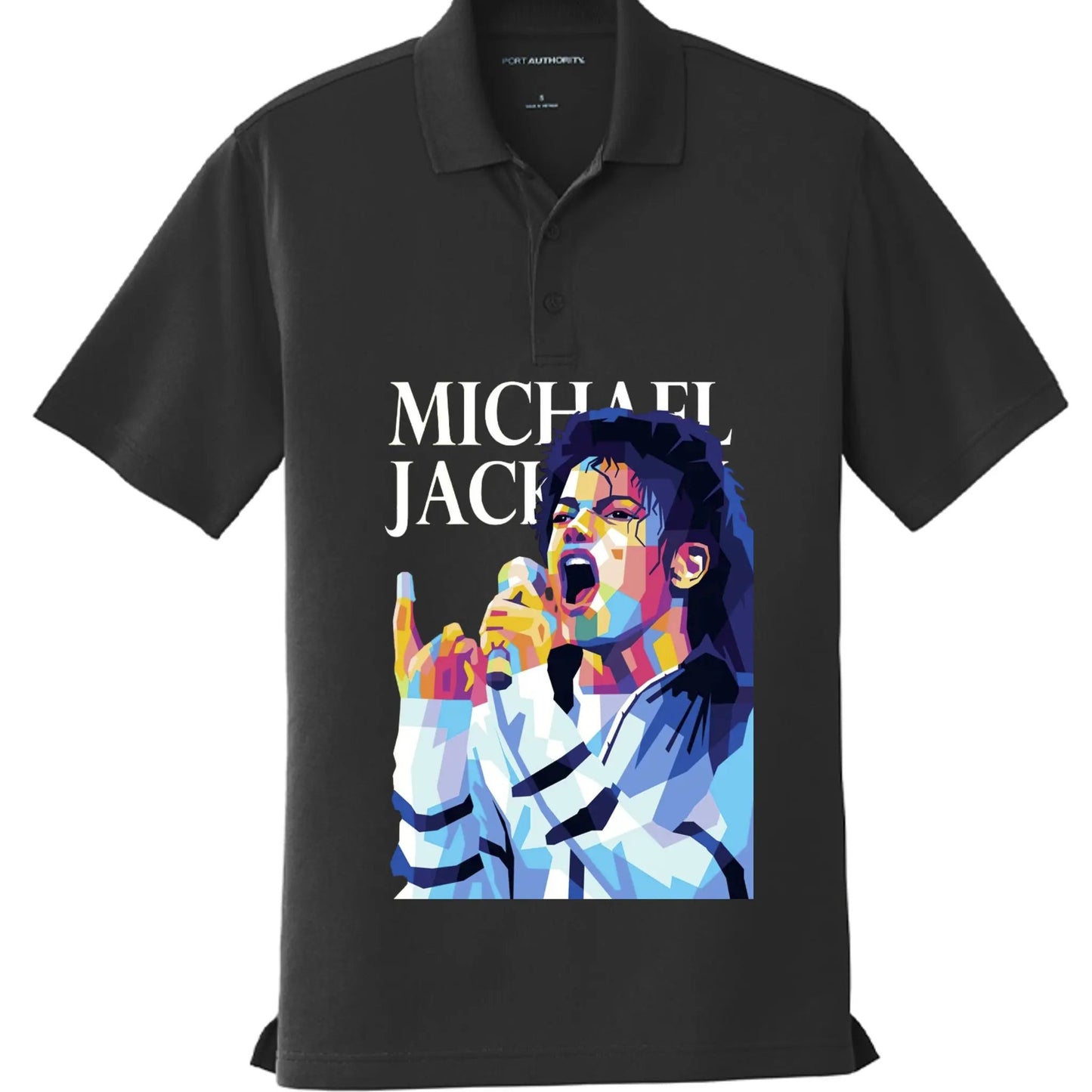 Michael Jackson Printed Mesh Polo K110 Shirt by Inland Leather Co