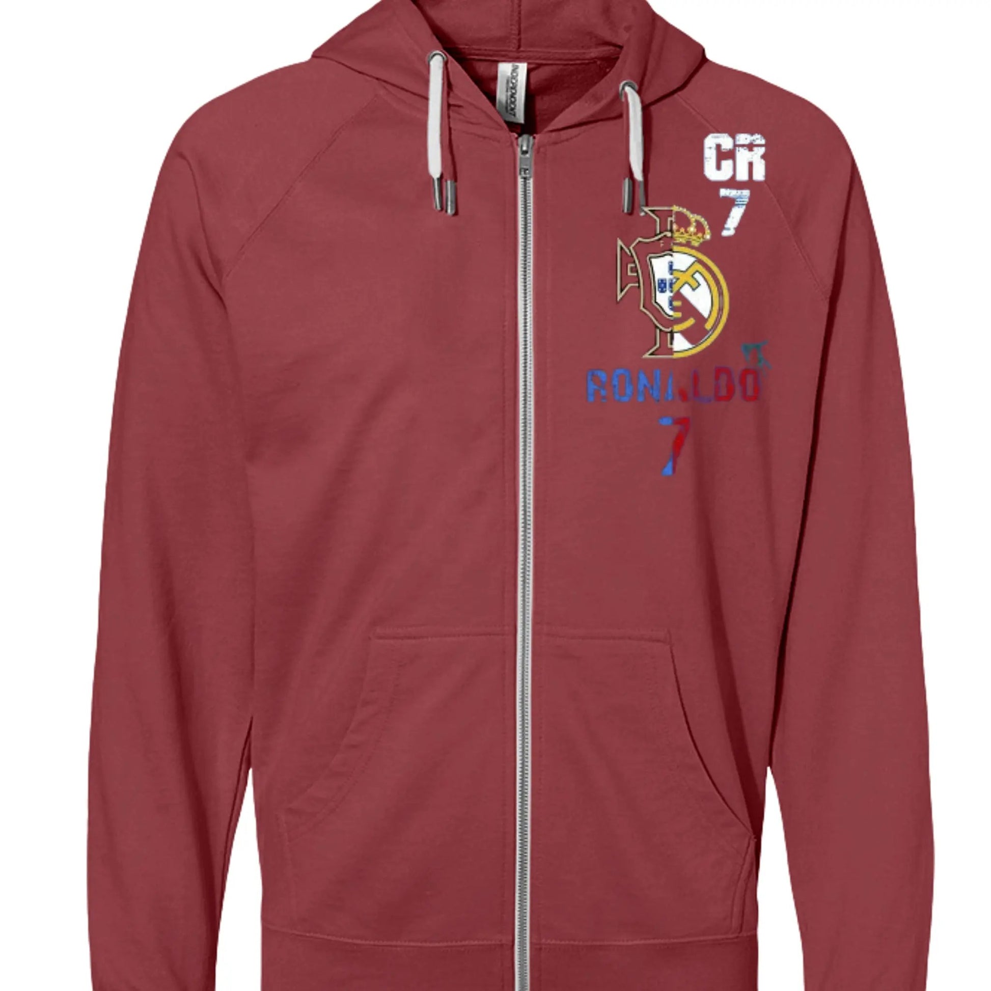 SS1000Z Icon Unisex Lightweight Loopback Terry Zip Hood Christiano Ronaldo by Inland Leather Co