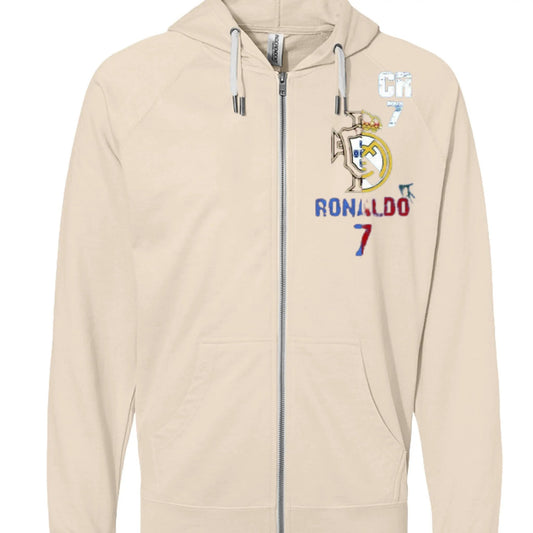 SS1000Z Icon Unisex Lightweight Loopback Terry Zip Hood Christiano Ronaldo by Inland Leather Co