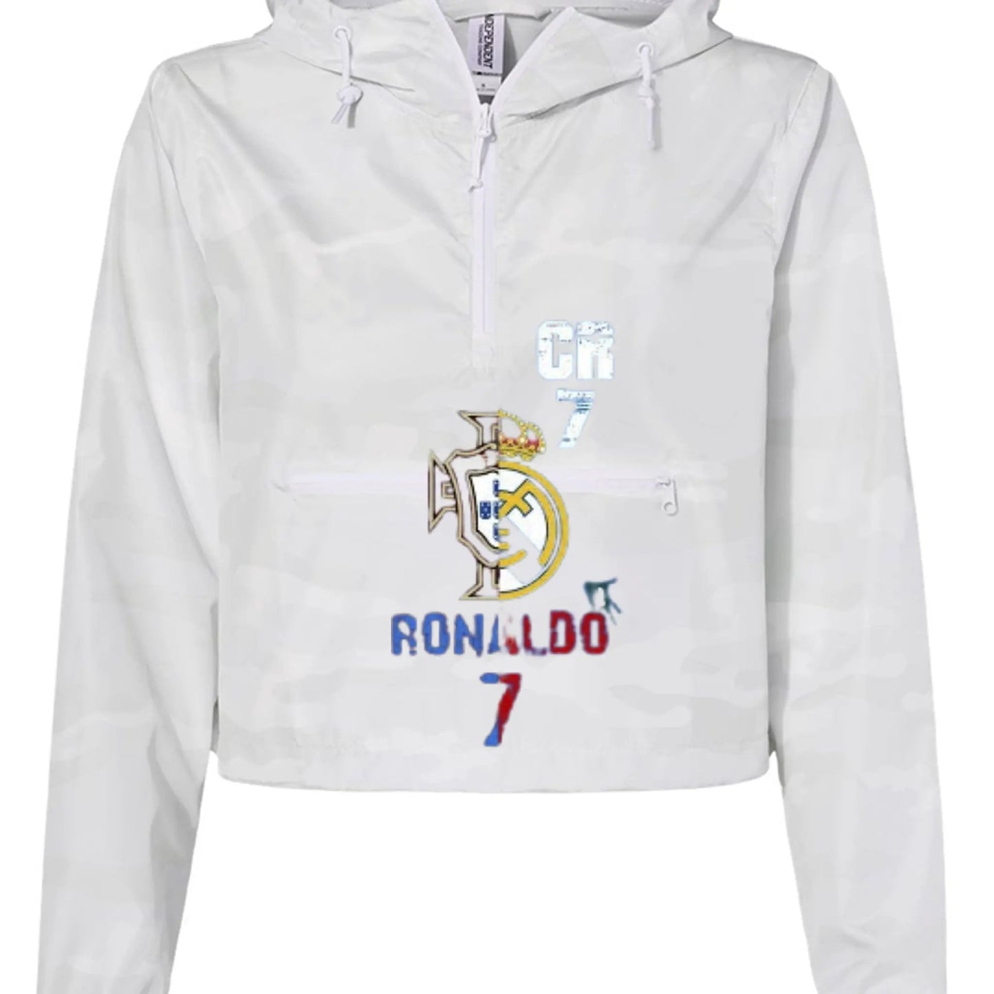 EXP64CRP Women's Pullover Crop Windbreaker Christiano Ronaldo by Inland Leather Co