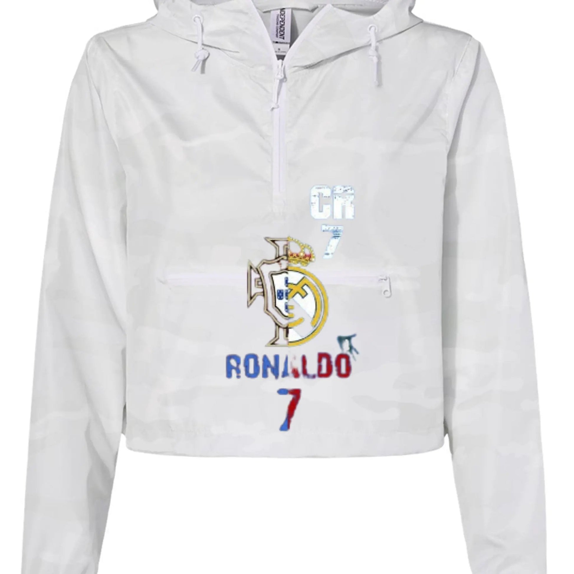EXP64CRP Women's Pullover Crop Windbreaker Christiano Ronaldo by Inland Leather Co