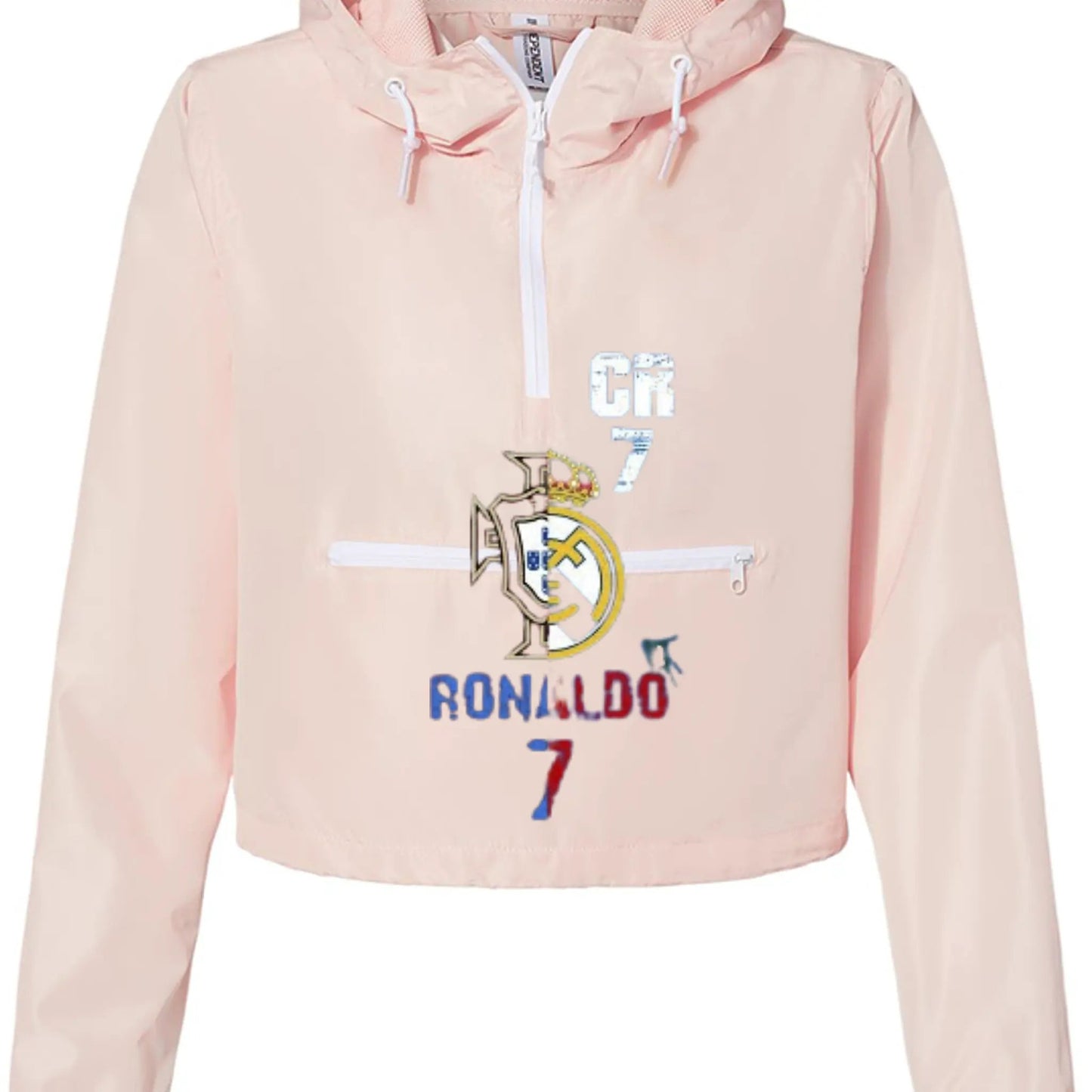 EXP64CRP Women's Pullover Crop Windbreaker Christiano Ronaldo by Inland Leather Co