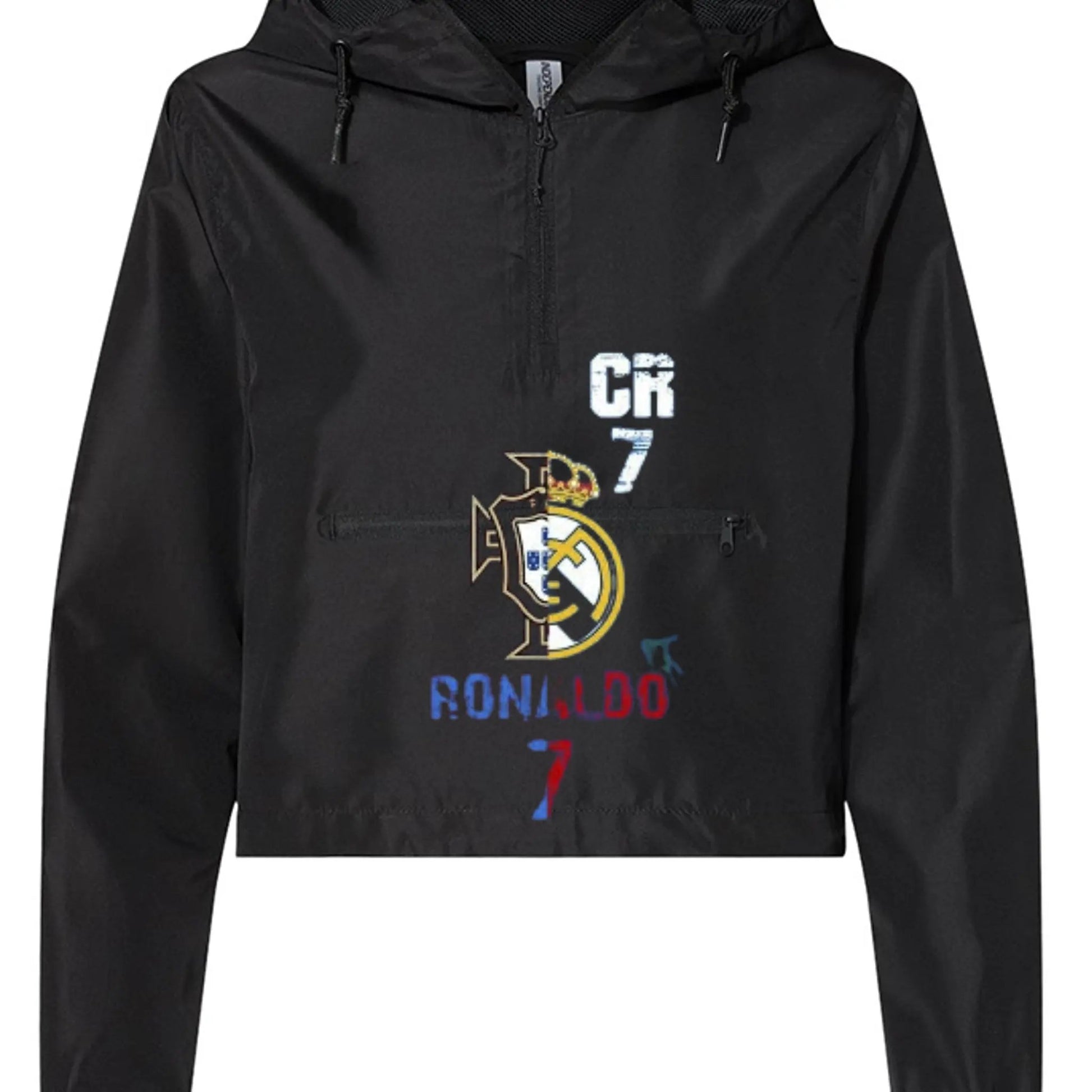 EXP64CRP Women's Pullover Crop Windbreaker Christiano Ronaldo by Inland Leather Co