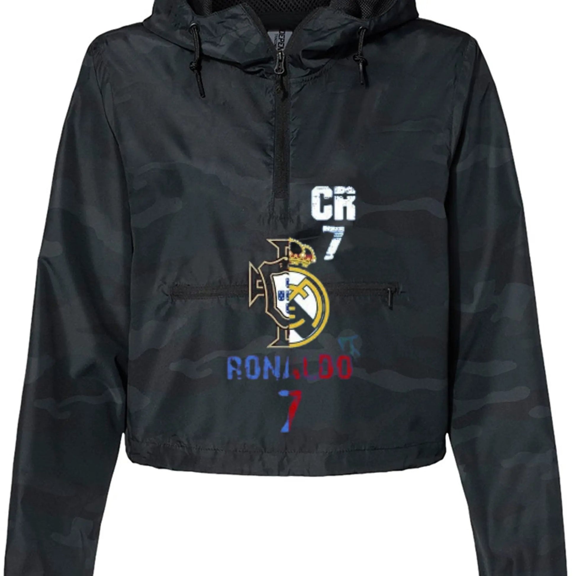 EXP64CRP Women's Pullover Crop Windbreaker Christiano Ronaldo by Inland Leather Co