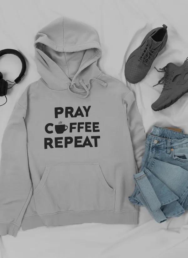 Pray Coffee Repeat Hoodie by Merch