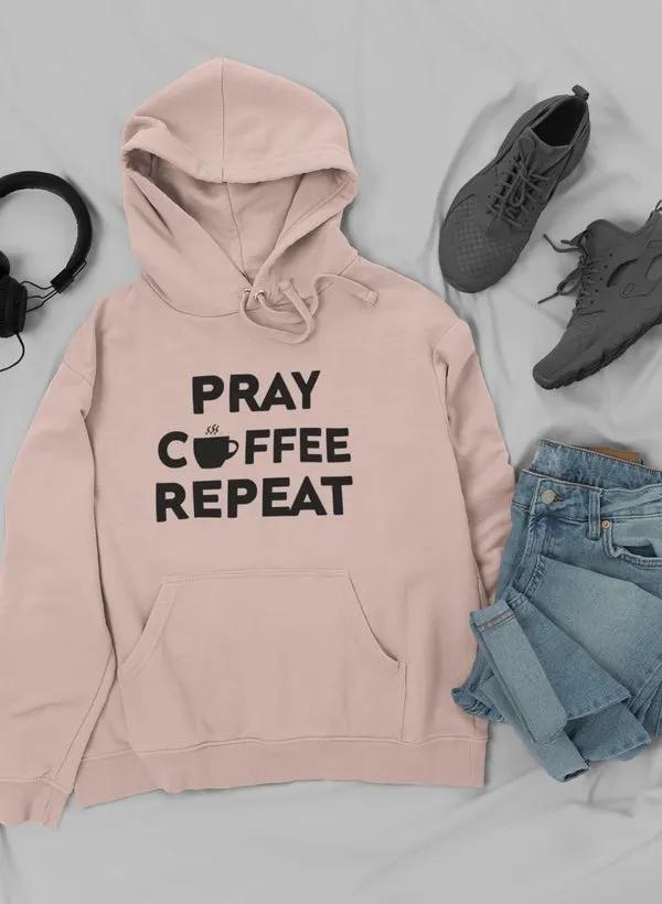 Pray Coffee Repeat Hoodie by Merch