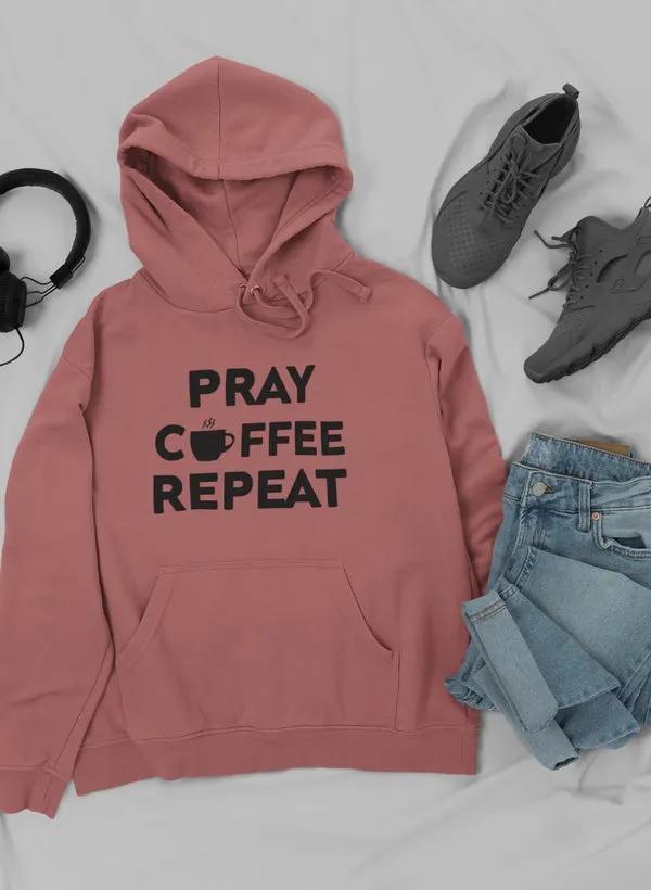 Pray Coffee Repeat Hoodie by Merch