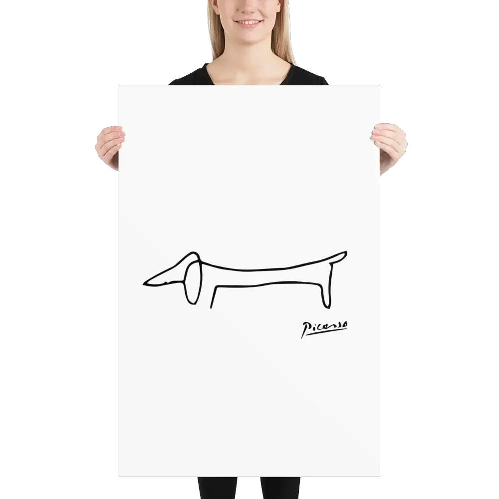 Pablo Picasso Dachshund Dog (Lump) artwork poster by Art-O-Rama Shop