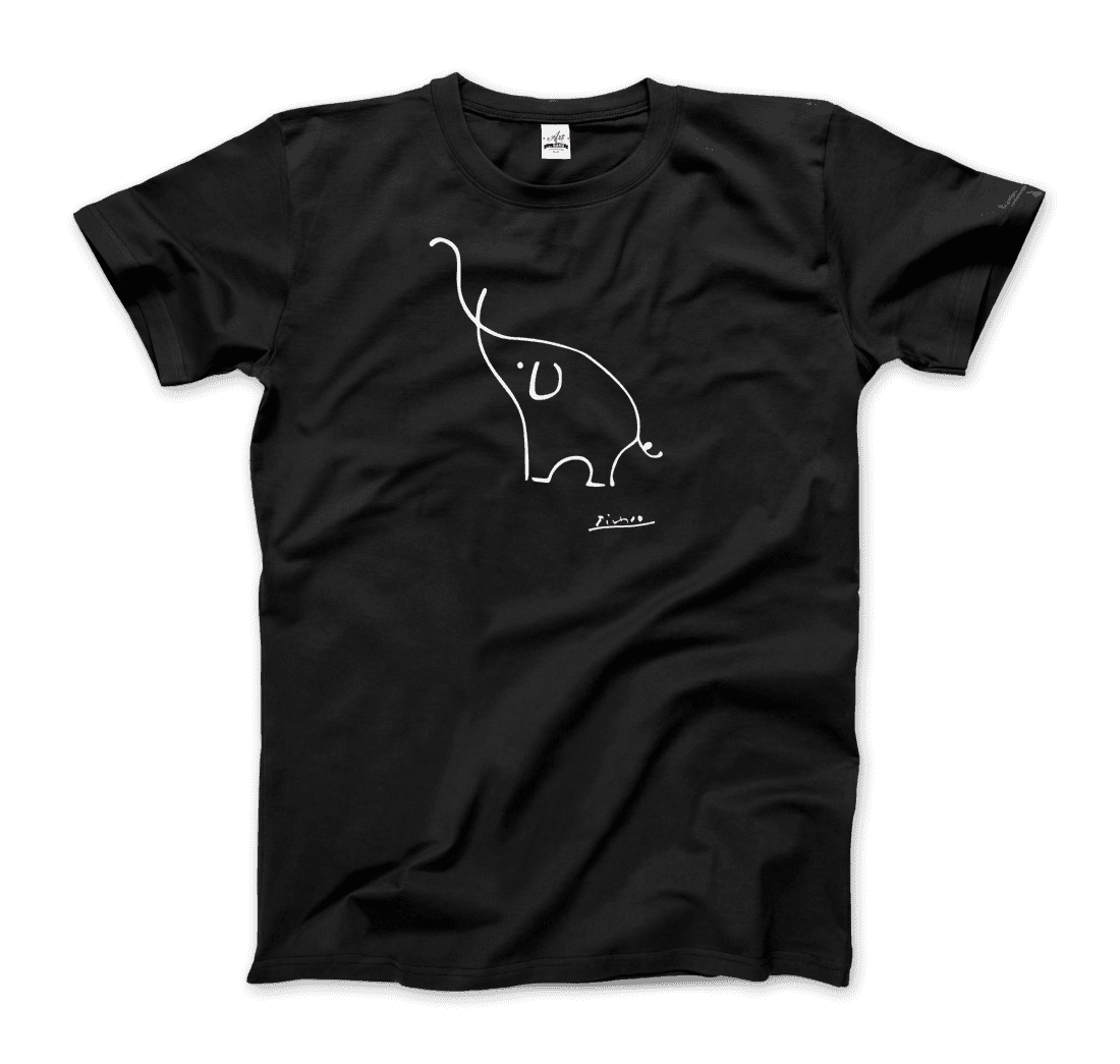 Pablo Picasso Elephant Sketch artwork t-shirt by Art-O-Rama Shop