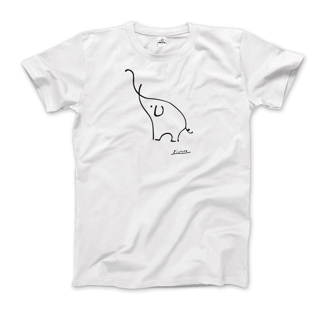 Pablo Picasso Elephant Sketch artwork t-shirt by Art-O-Rama Shop