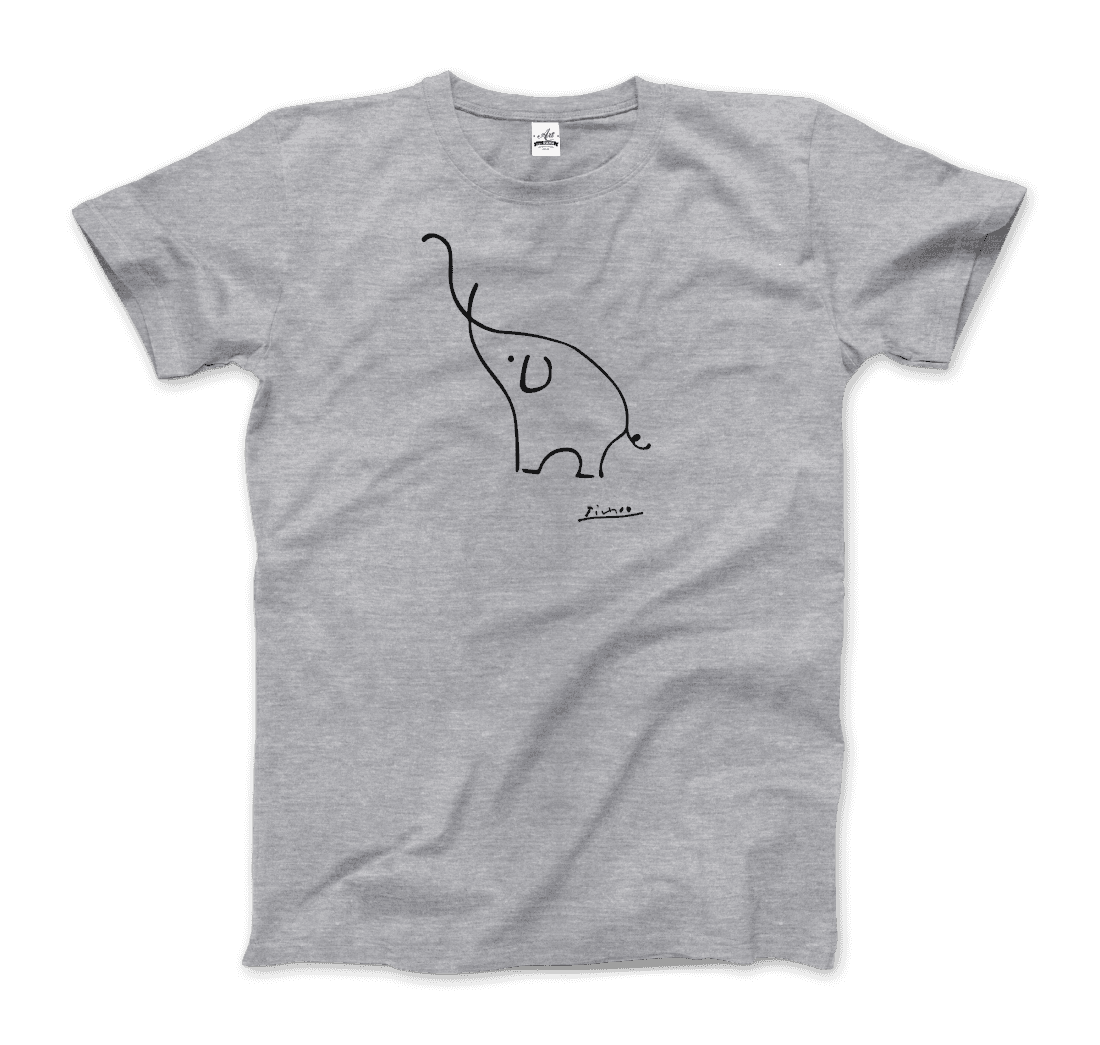 Pablo Picasso Elephant Sketch artwork t-shirt by Art-O-Rama Shop