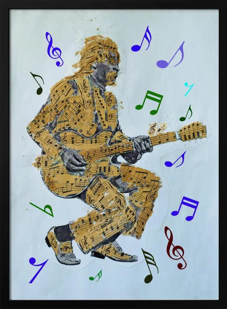Guitarist Music Notes--Music Poster Canvas Print by Carlo Kaminski