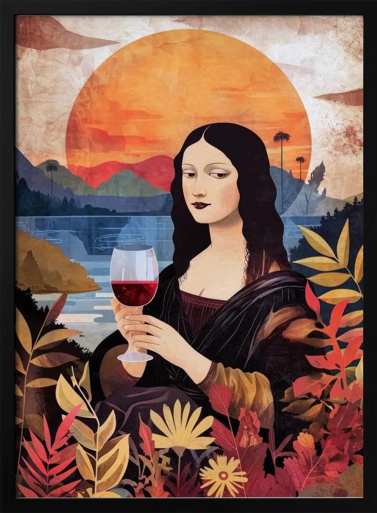 Wall art Mona Lisa Chill Out Watercolor Digital Painting by Justyna Jaszke