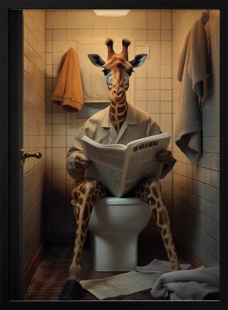 Wall art Giraffe In the Toilet by Andreas Magnusson