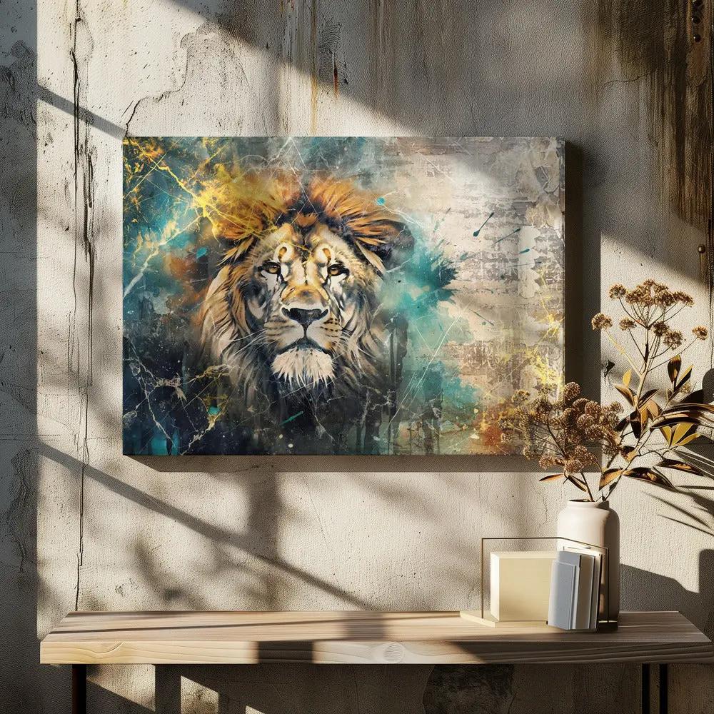 Wall art Lion Animal Vintage Art Illustration Wallart 04 by Rafal Kulik