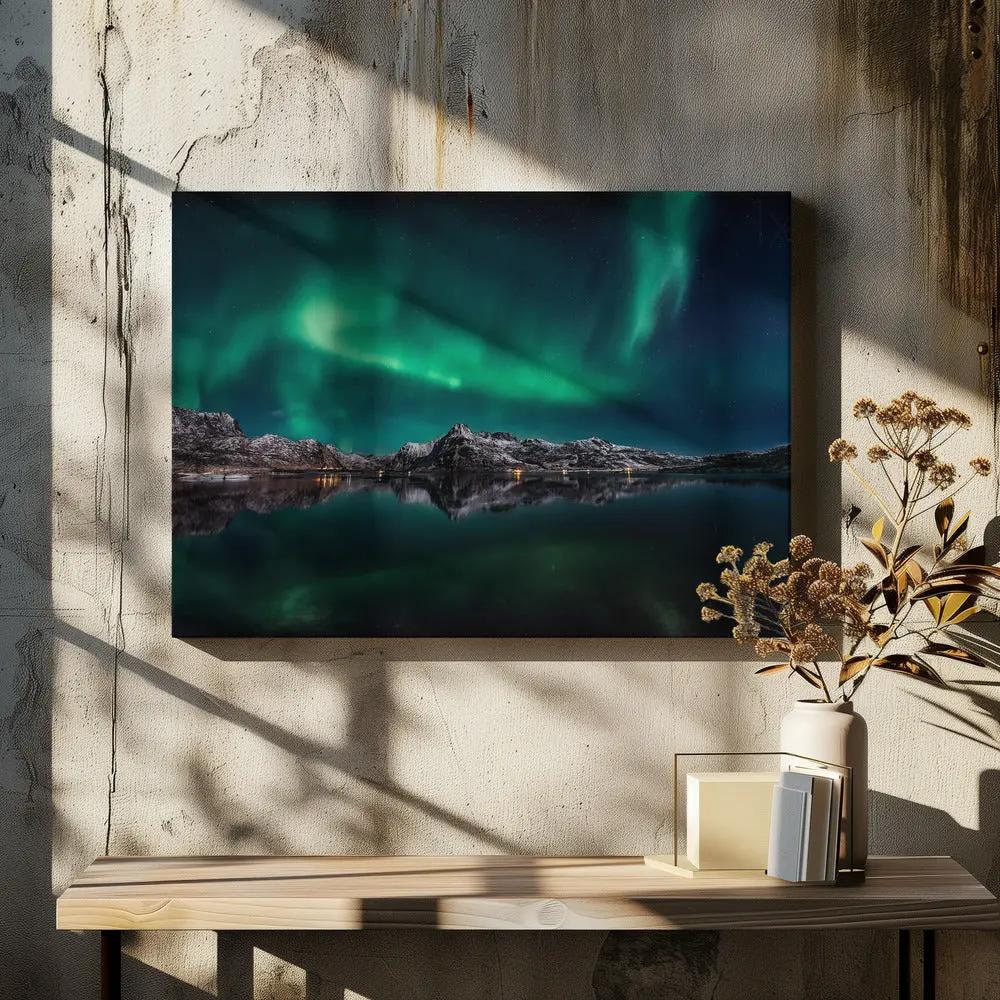 Lofoten Aurora Reflection by Javier de la Torre