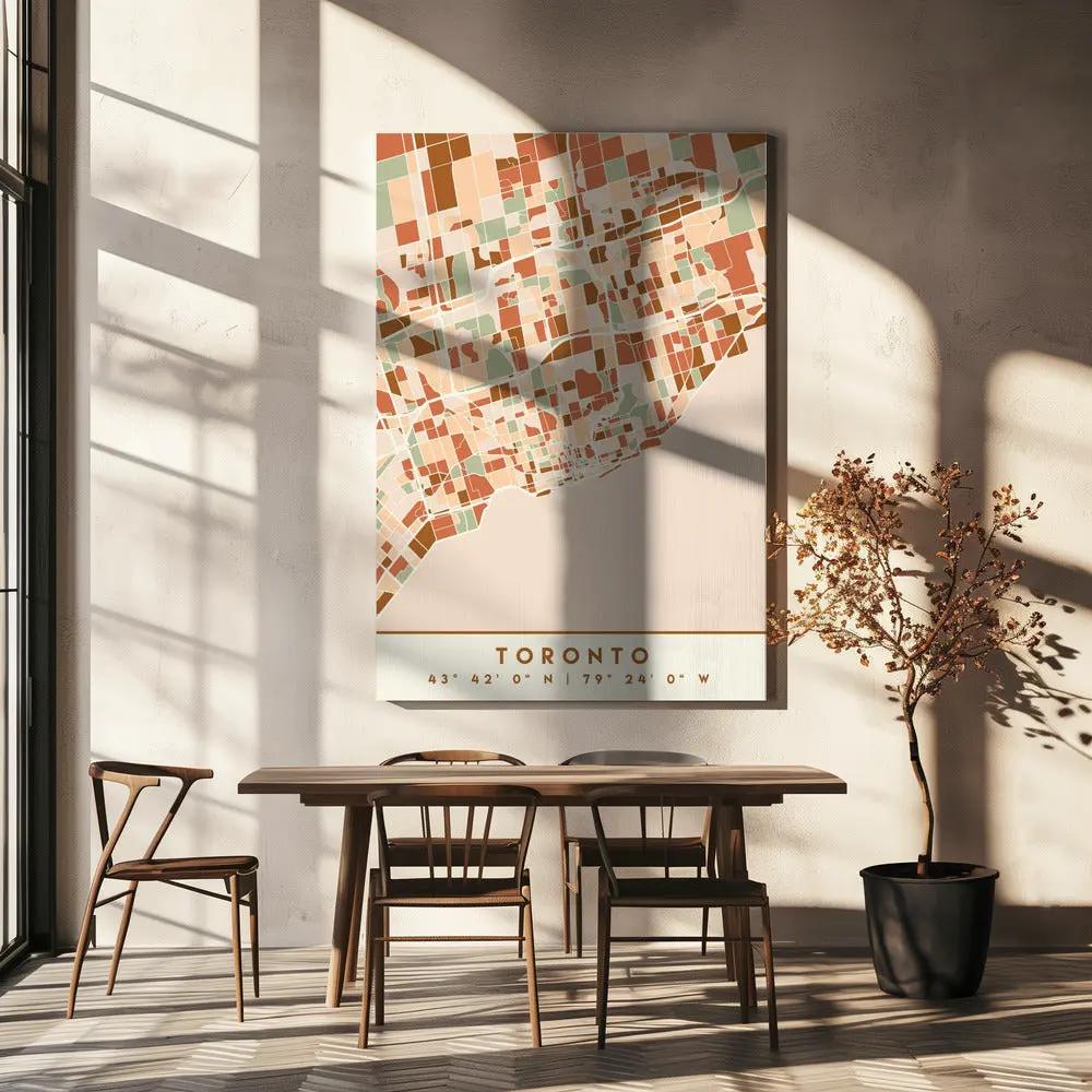 Black Maps Earth Tones 89 Canvas Print by Emiliano Deificus