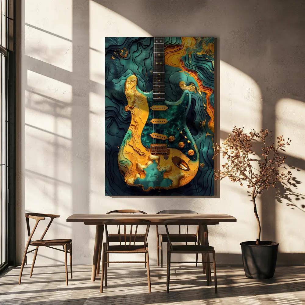 Music Guitar 1 Canvas Print by Justyna Jaszke