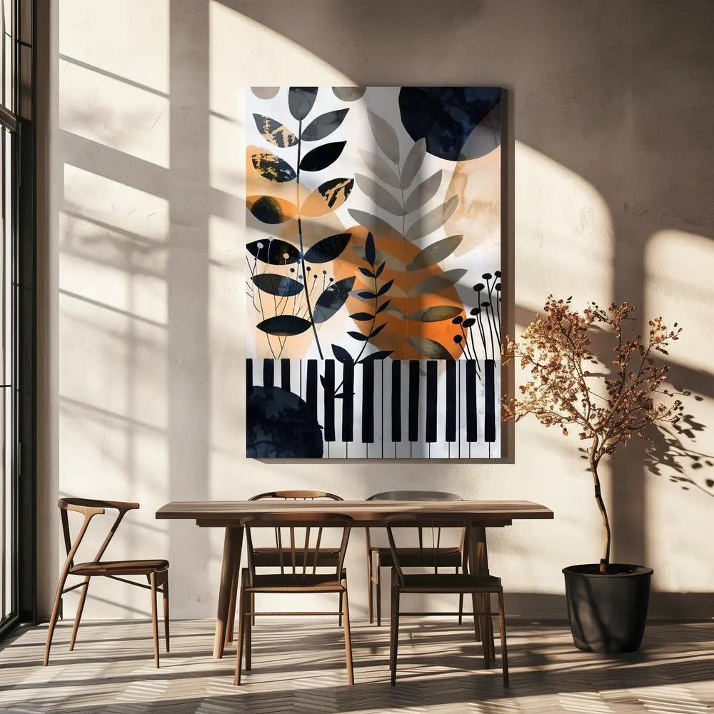 Muzyka Piano 1- -Music Poster Canvas Print by Justyna Jaszke