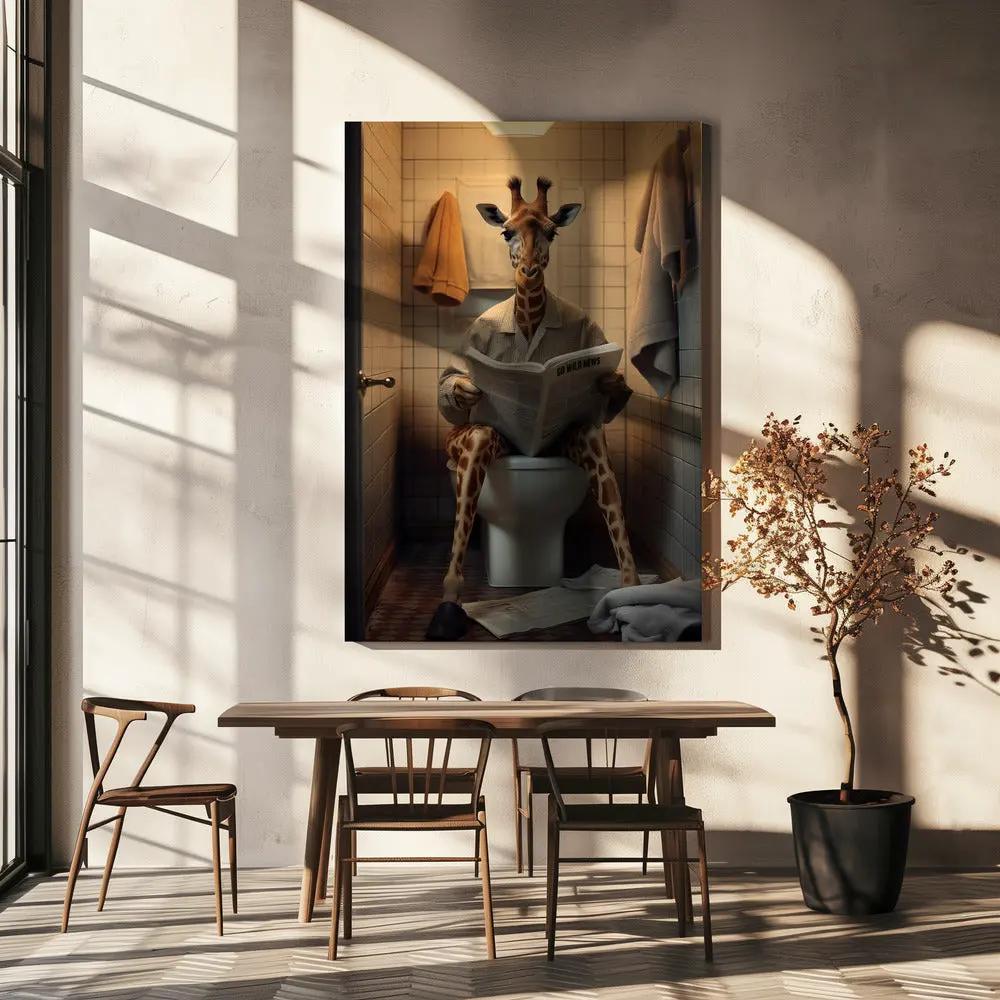 Wall art Giraffe In the Toilet by Andreas Magnusson