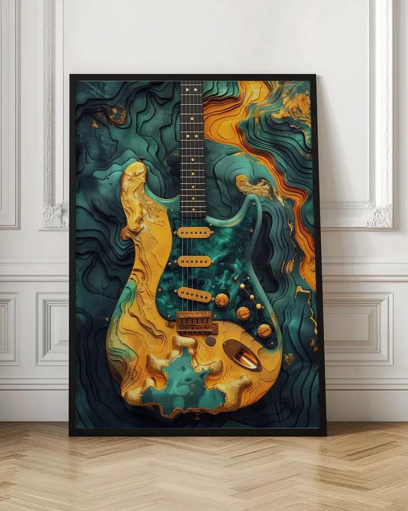 Music Guitar 1 Canvas Print by Justyna Jaszke