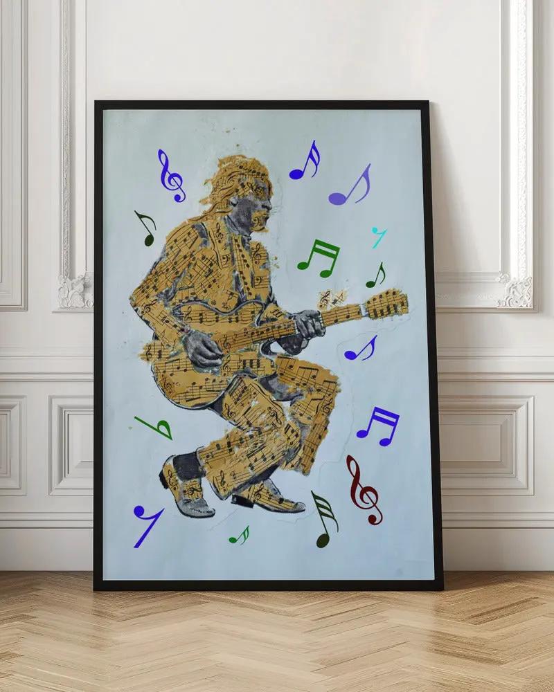 Guitarist Music Notes--Music Poster Canvas Print by Carlo Kaminski