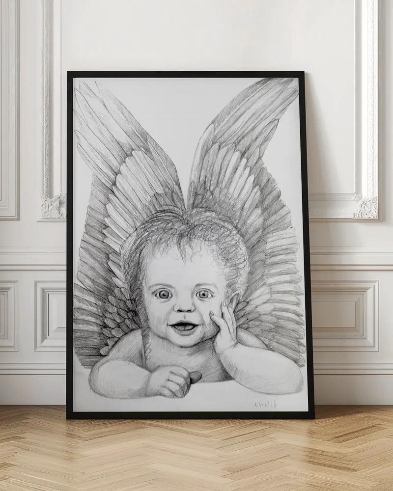 Wall art Cherubic Baby Angel by Violeta Vollmer