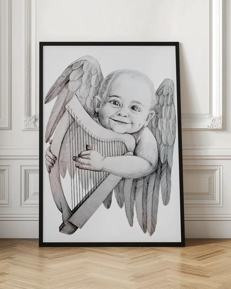 Wall art Joyfully Playing A Harp by Violeta Vollmer