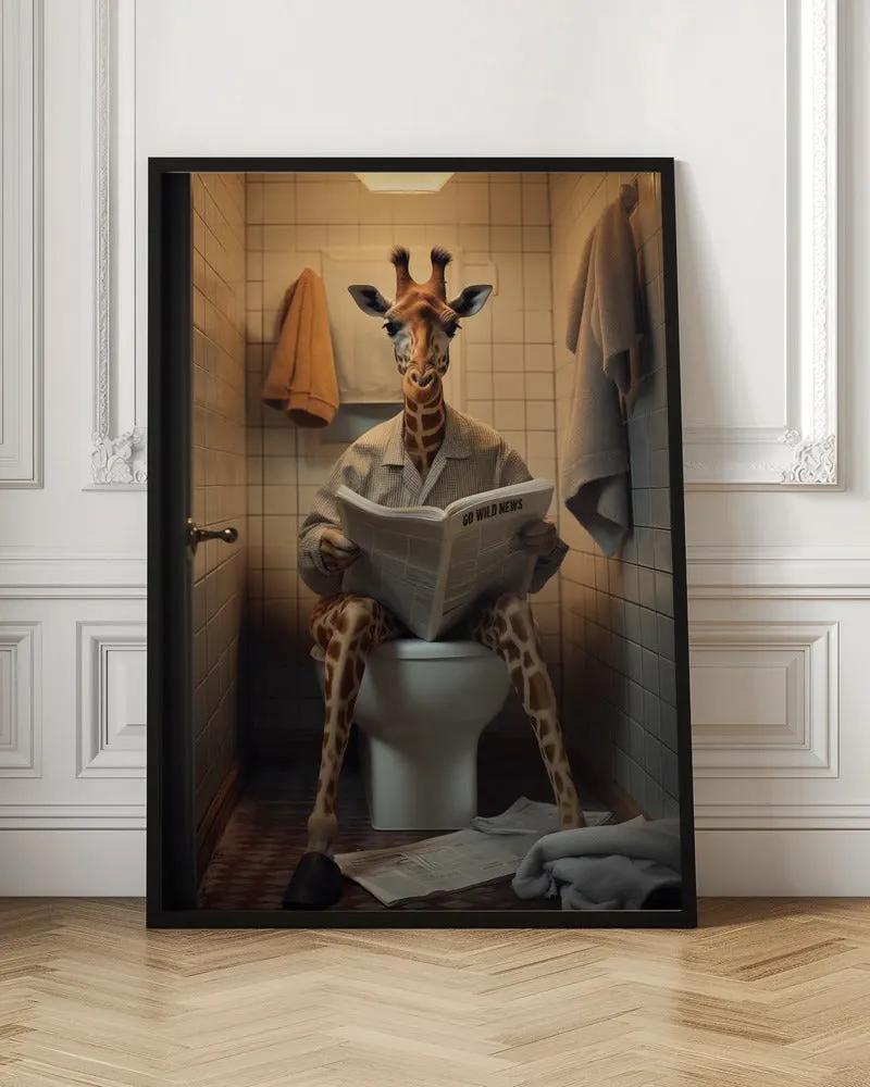 Wall art Giraffe In the Toilet by Andreas Magnusson
