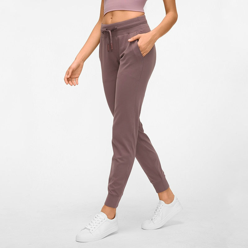 Naked-feel Fabric Workout Sport Joggers Pants Women-3