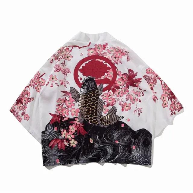 Japan Style Clothes Men Summer Streetwear Cat Print Kimono Cardigan Mandarin Robe Men Unisex Japanese Trend Kimonos by Vimost Shop