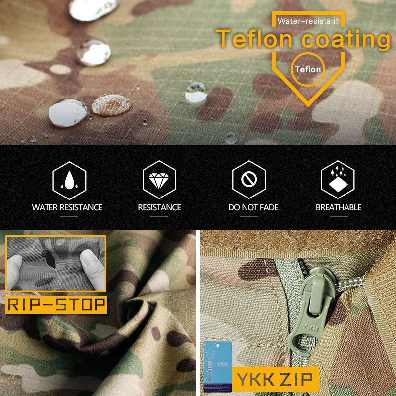 Tactical G3 Combat Suit  Shirt & Pants Knee Pads Update Ver Camo Airsoft Military Combat Uniform-3