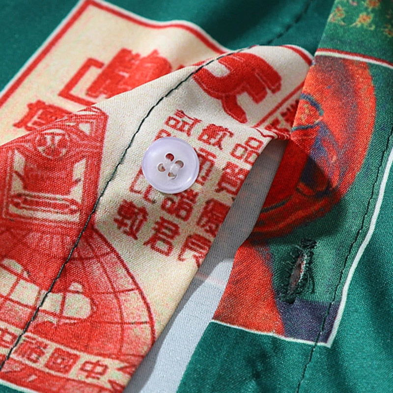 Men Hip Hop Shirt Streetwear Cigarette Retro Style-3