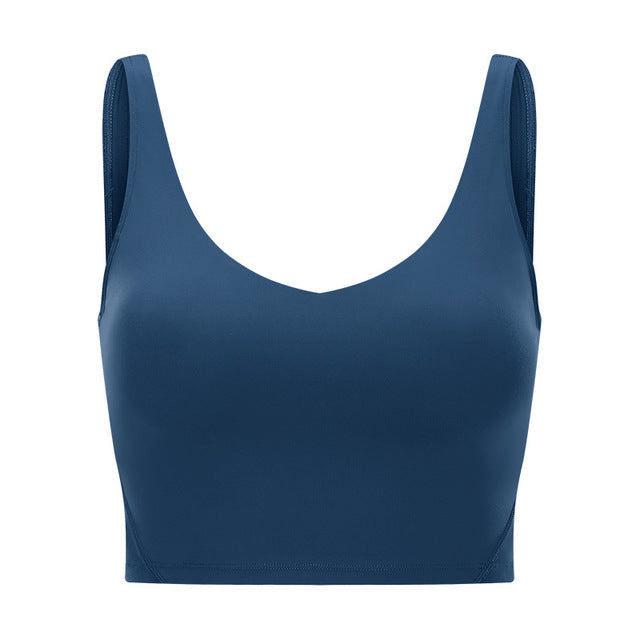 SHINBENE U-Back Butter Soft Workout Gym Yoga Bras Top Women Naked-feel Padded Athletic Running Fitness Sport Crop Tops Brassiere-3