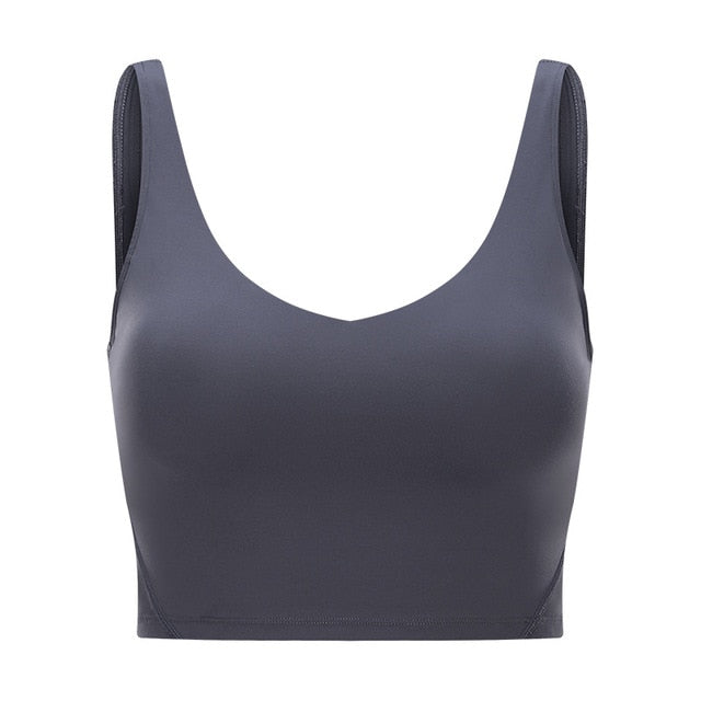 SHINBENE U-Back Butter Soft Workout Gym Yoga Bras Top Women Naked-feel Padded Athletic Running Fitness Sport Crop Tops Brassiere-2