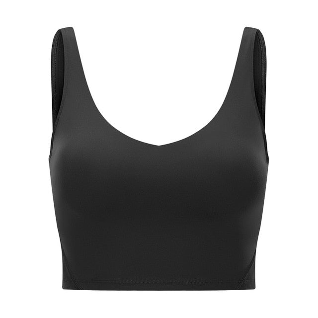 SHINBENE U-Back Butter Soft Workout Gym Yoga Bras Top Women Naked-feel Padded Athletic Running Fitness Sport Crop Tops Brassiere-4