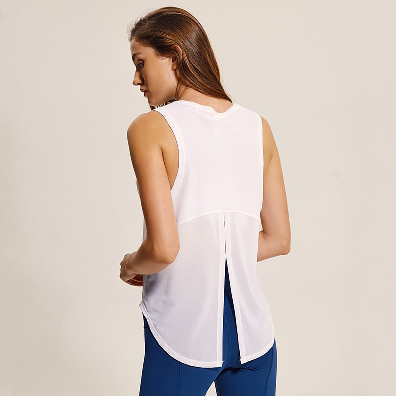 Mesh Patchwork  Women Loose Fit Solid Yoga Fitness-4