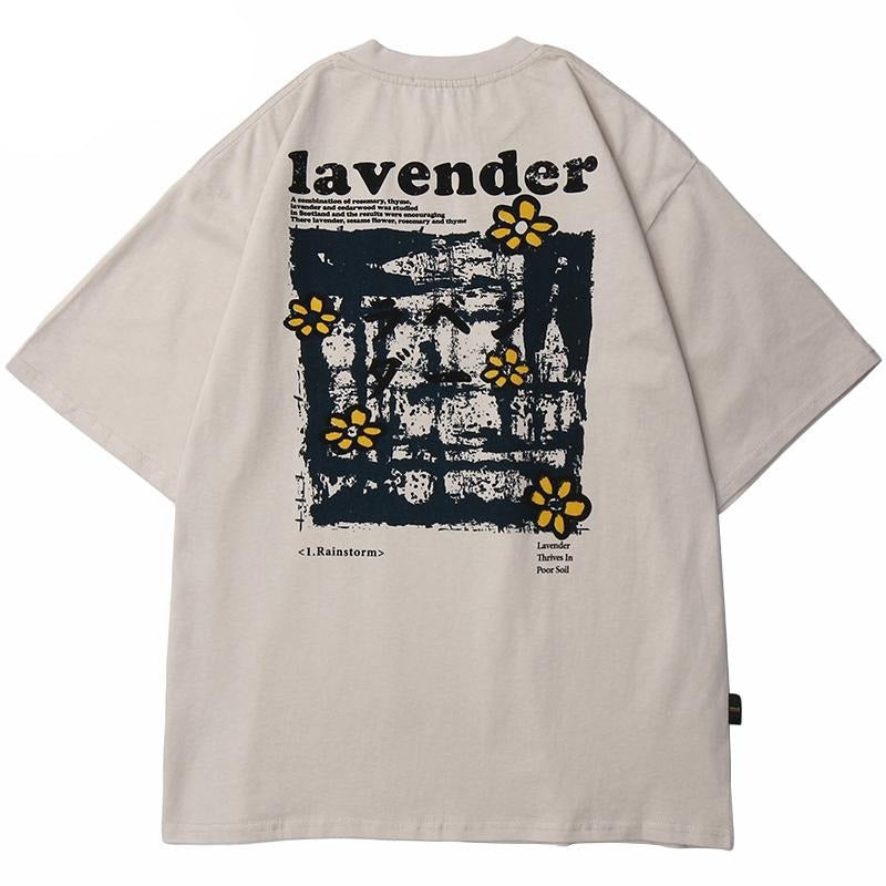 Men Hip Hop T Shirt Streetwear Harajuku Floral T-Shirt-1
