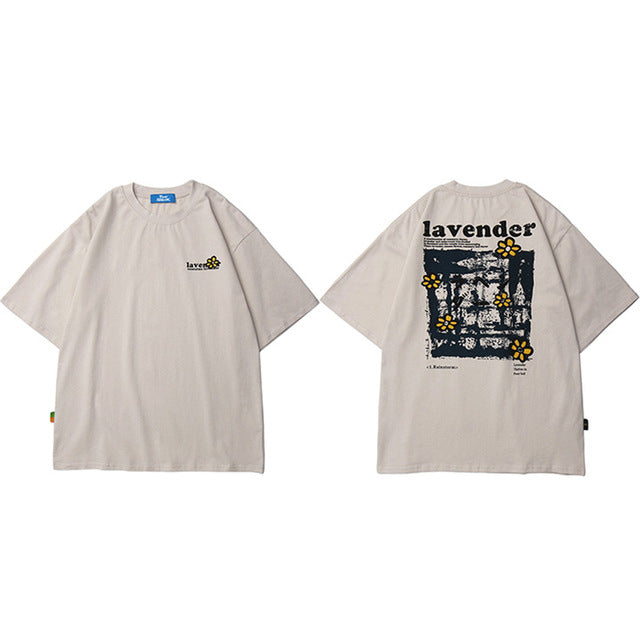 Men Hip Hop T Shirt Streetwear Harajuku Floral T-Shirt-2