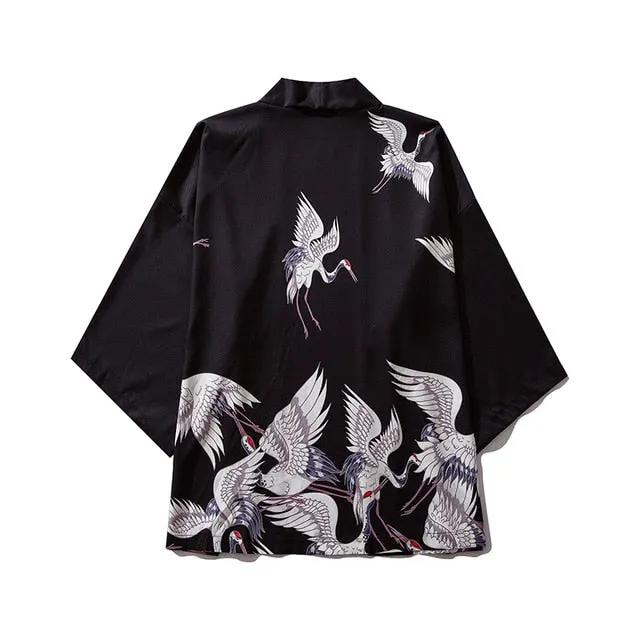 Japanese Style Cat Samurai Kimono Streetwear Men Women Cardigan Japan Harajuku Anime Robe Anime Clothes by Vimost Shop