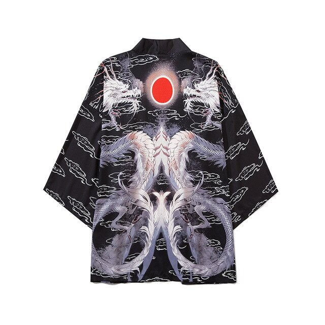 Men Women Chinese Style Anime Panda Samurai Kimono Streetwear Cardigan Japanese Robe Female Clothing-6