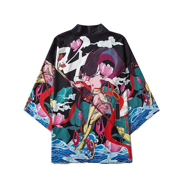 Men Women Chinese Style Anime Panda Samurai Kimono Streetwear Cardigan Japanese Robe Female Clothing-16
