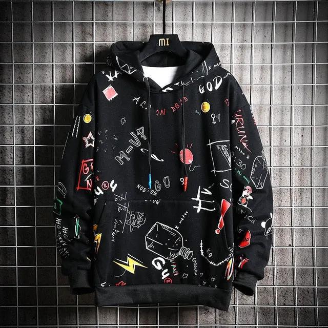 Men's Winter Hoodies Men Spring Anime Graffiti Sweatshirt Male Hip Hop Harajuku Japanese Streetwear Casual Hoodie Men by Vimost Shop