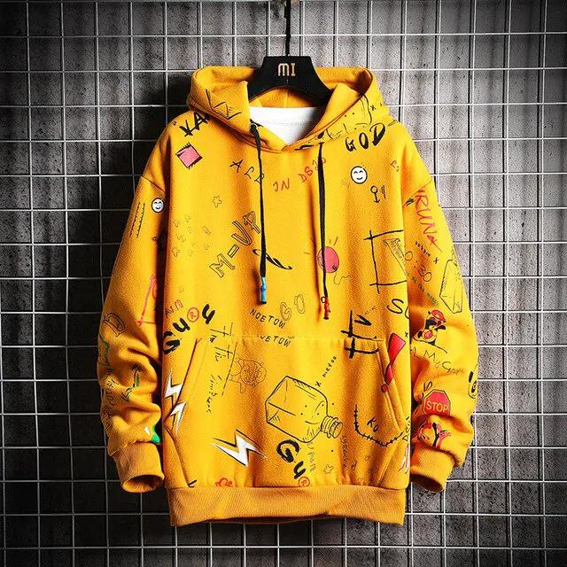Men's Winter Hoodies Men Spring Anime Graffiti Sweatshirt Male Hip Hop Harajuku Japanese Streetwear Casual Hoodie Men by Vimost Shop