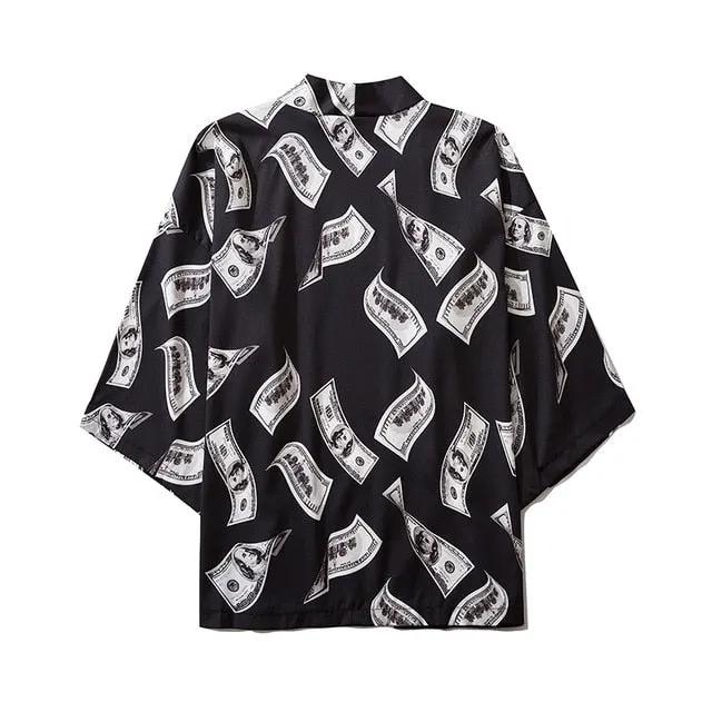 Japanese Crow Print Kimonos Streerwear Yukata Women Haori Harajuku Kimono Robe Cardigan Men Red Asian Clothes by Vimost Shop