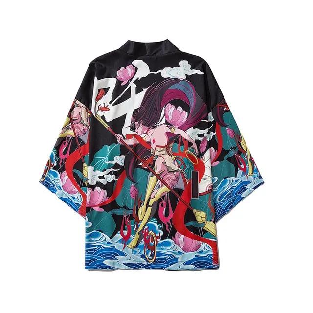 Japanese Crane Kimono Women Cardigan Yukata Fashion Men Haori Obi Clothing Asian Shirt National Tradition Clothes by Vimost Shop