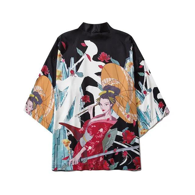 Japanese Crane Kimono Women Cardigan Yukata Fashion Men Haori Obi Clothing Asian Shirt National Tradition Clothes by Vimost Shop