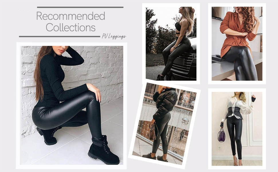 PU Faux Leather Legging Sexy Thin Black Women Leggings New Fashion Stretchy Fitness Casual Pants Warm Waterproof Skinny Push Up-3